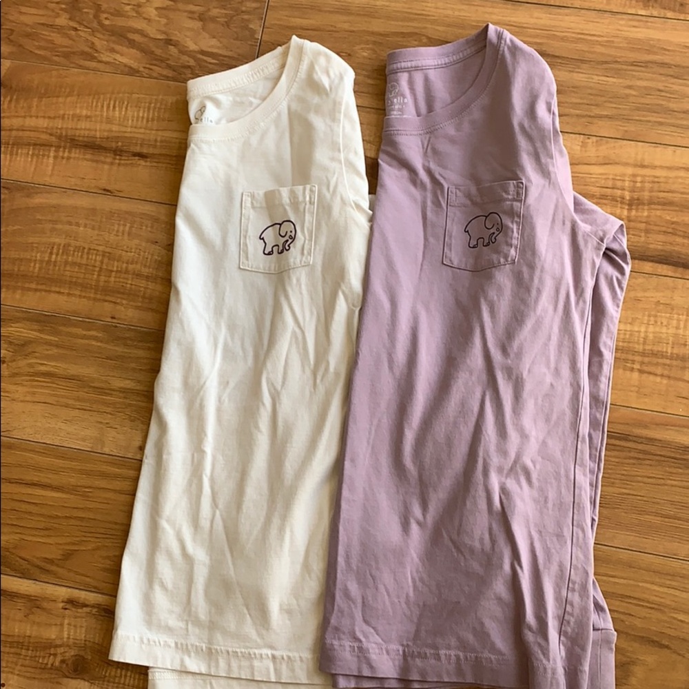 2 Long Sleeve Ivory Ella Shirts Size S